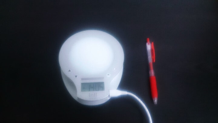 光目覚ましinti4の大きさ
