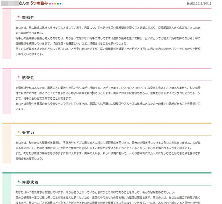 グッドポイント診断の結果