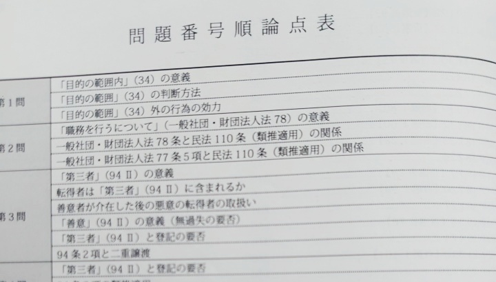 重要問題習得講座テキストの問題番号順論点表